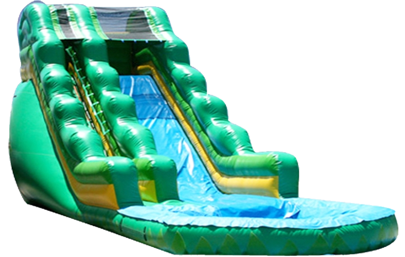 Mean Green Inflatable Dry Slide Rental